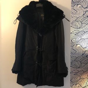 Gorgeous Nylon and Fur Puffer Coat - Super Stylish! Like new!